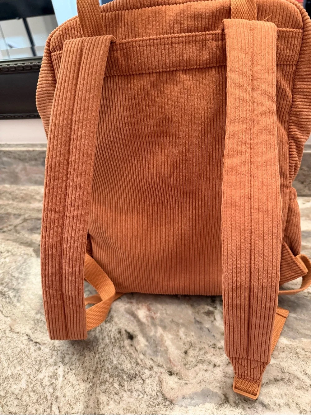 Wild Fable Rust Corduroy Backpack | Burnt Orange Laptop School Travel Bag
